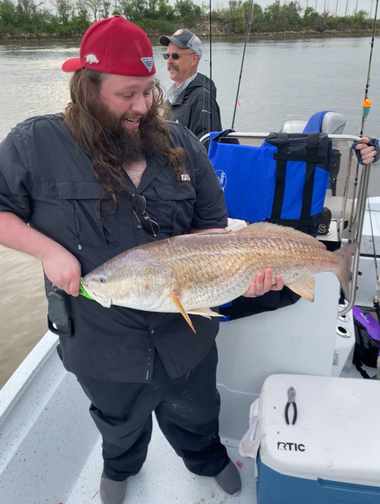 Mike holding a large freshwater drum